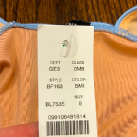 J.Crew V-neck One-Piece Bathing Suit NWT Light Blue Size 8 - Picture 5 of 11